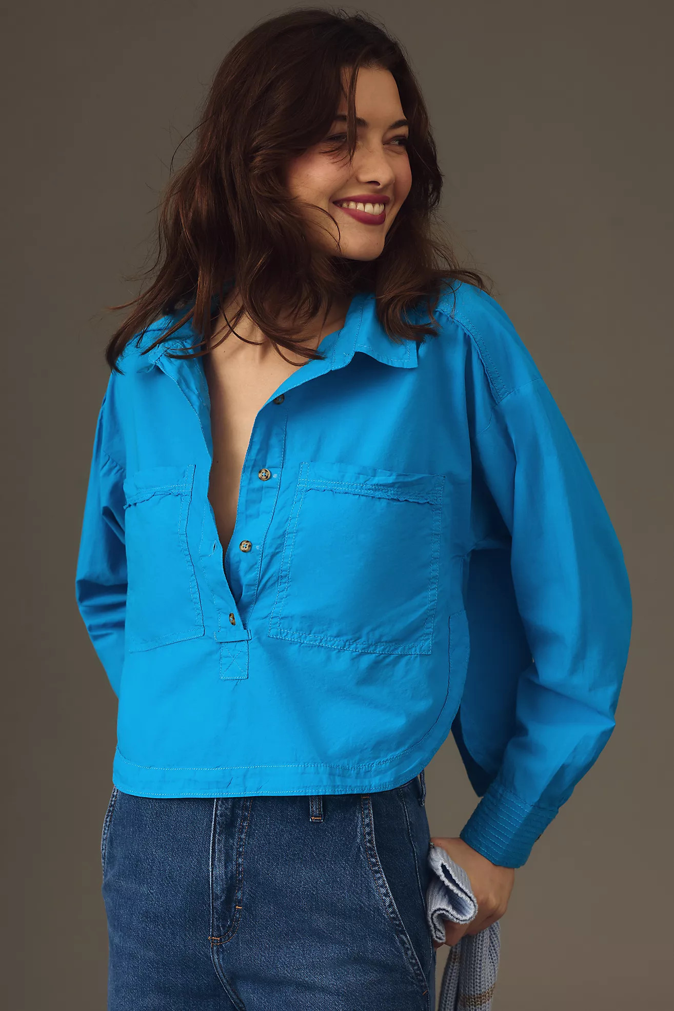 By Anthropologie Back-Slit Buttondown Shirt | Anthropologie (US)