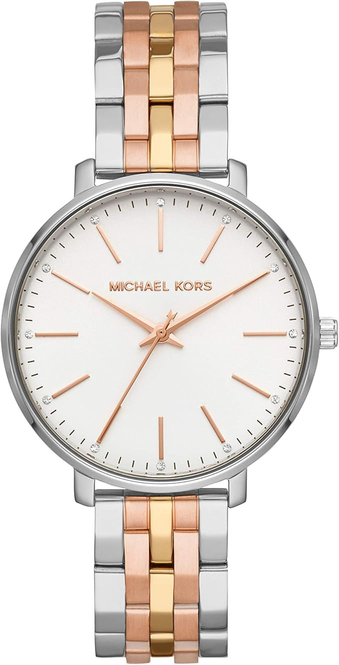 Michael Kors Women's Pyper Stainless Steel Quartz Watch with Stainless-Steel-Plated Strap, Multi,... | Amazon (US)