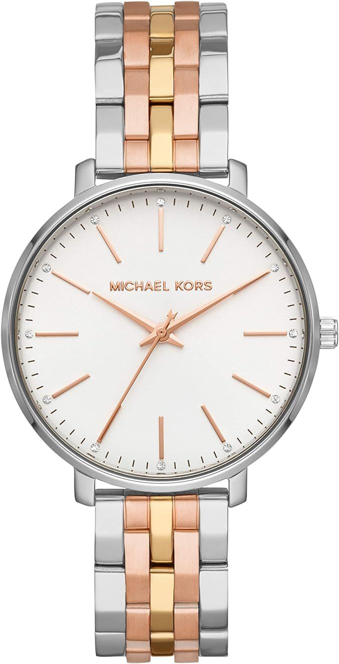 Michael Kors Women's Pyper Stainless Steel Quartz Watch with Stainless-Steel-Plated Strap, Multi,... | Amazon (US)