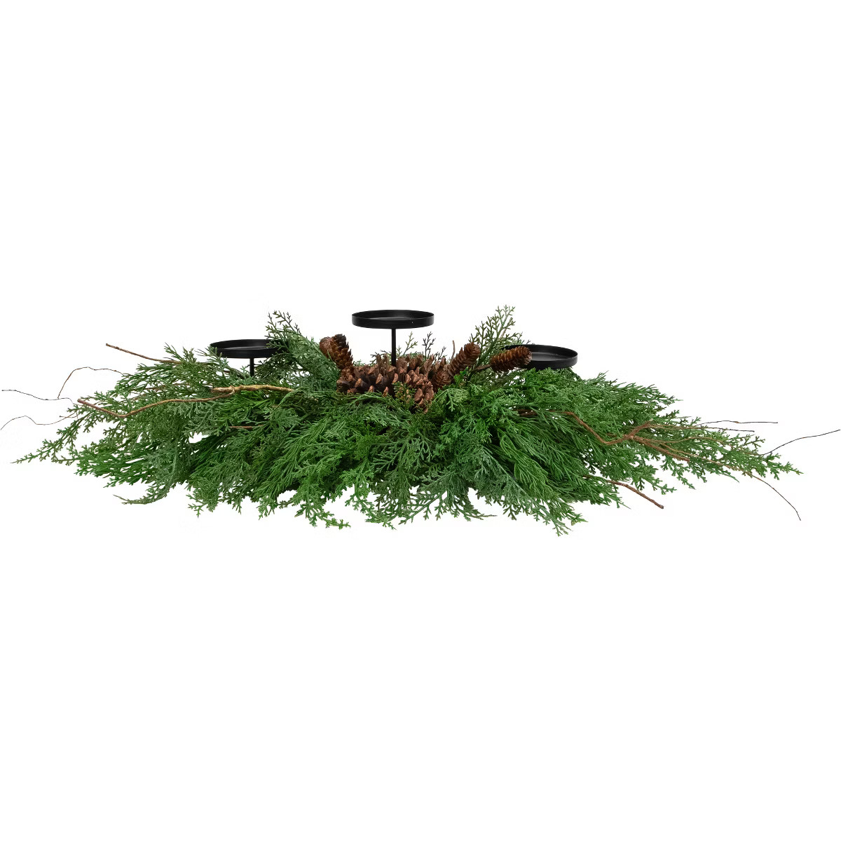Northlight Pine Cone and Mixed Foliage Christmas Pillar Candle Holder - 30" | Target
