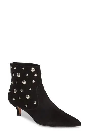 Women's Topshop Ascot Studded Pointy Toe Bootie, Size 6.5US / 37EU - Black | Nordstrom