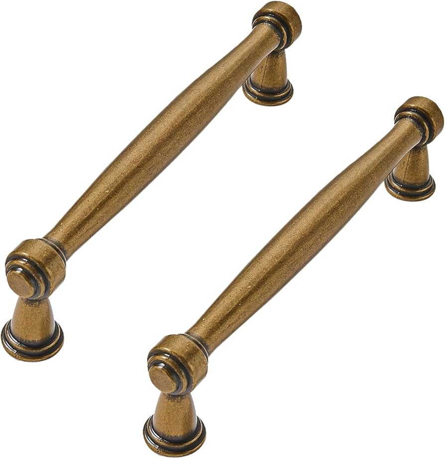 10 Pack 5inch(128mm) Center to Center Antique Brass Cabinet Pulls Handles for Cabinets Cupboard S... | Amazon (US)