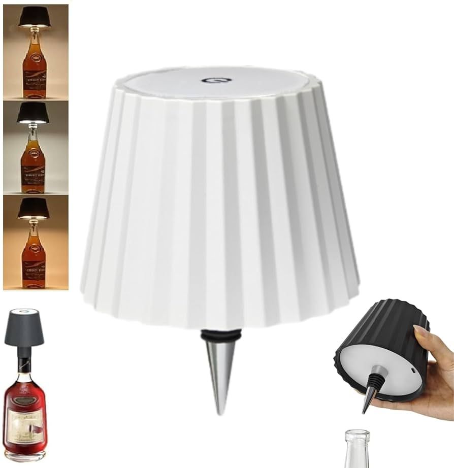 Wireless Wine Bottle Light Head, Portable LED Wireless Bottle Lamp with 3 Modes Light Dimming Pri... | Amazon (US)