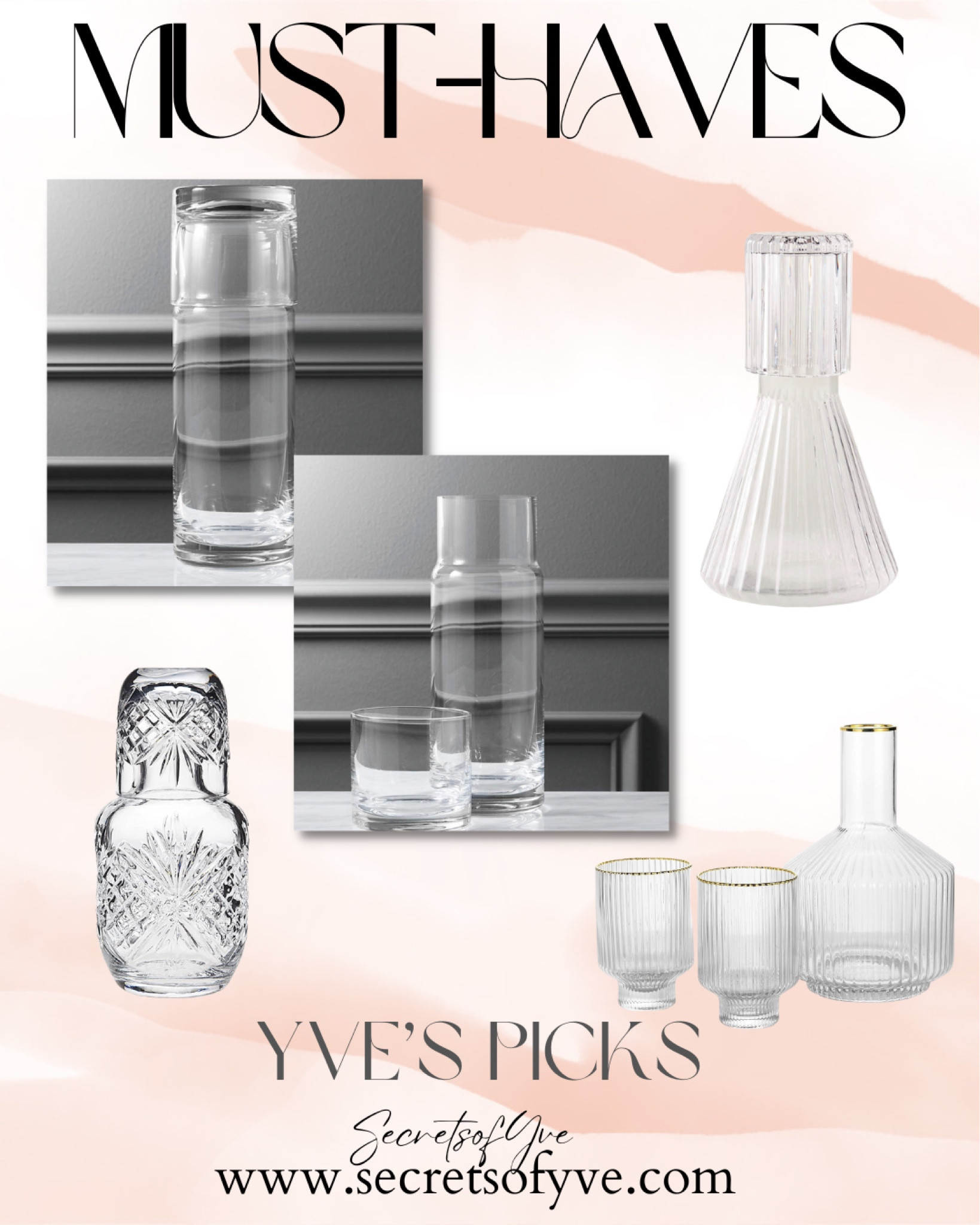 Secretsofyve: I have had the @cb2 bedside carafe for YEARS! I am talking even before Iggy & the kids. Often goes out-of-stock, but J have linked it & other favorites !
Consider as gifts.
#Secretsofyve #LTKfind
Always humbled & thankful to have you here.. 
CEO: patesiglobal.com PATESIfoundation.org
DM me on IG with any questions or leave a comment on any of my posts. #ltkhome #competition
@secretsofyve : where beautiful meets practical, comfy meets style, affordable meets glam with a splash of splurge every now and then. I do LOVE a good sale and combining codes!  #ltkcurves #ltkfamily #ltkstyletip #ltkworkwear #ltkbeauty #ltkunder50 secretsofyve

#LTKwedding #LTKU #LTKSeasonal