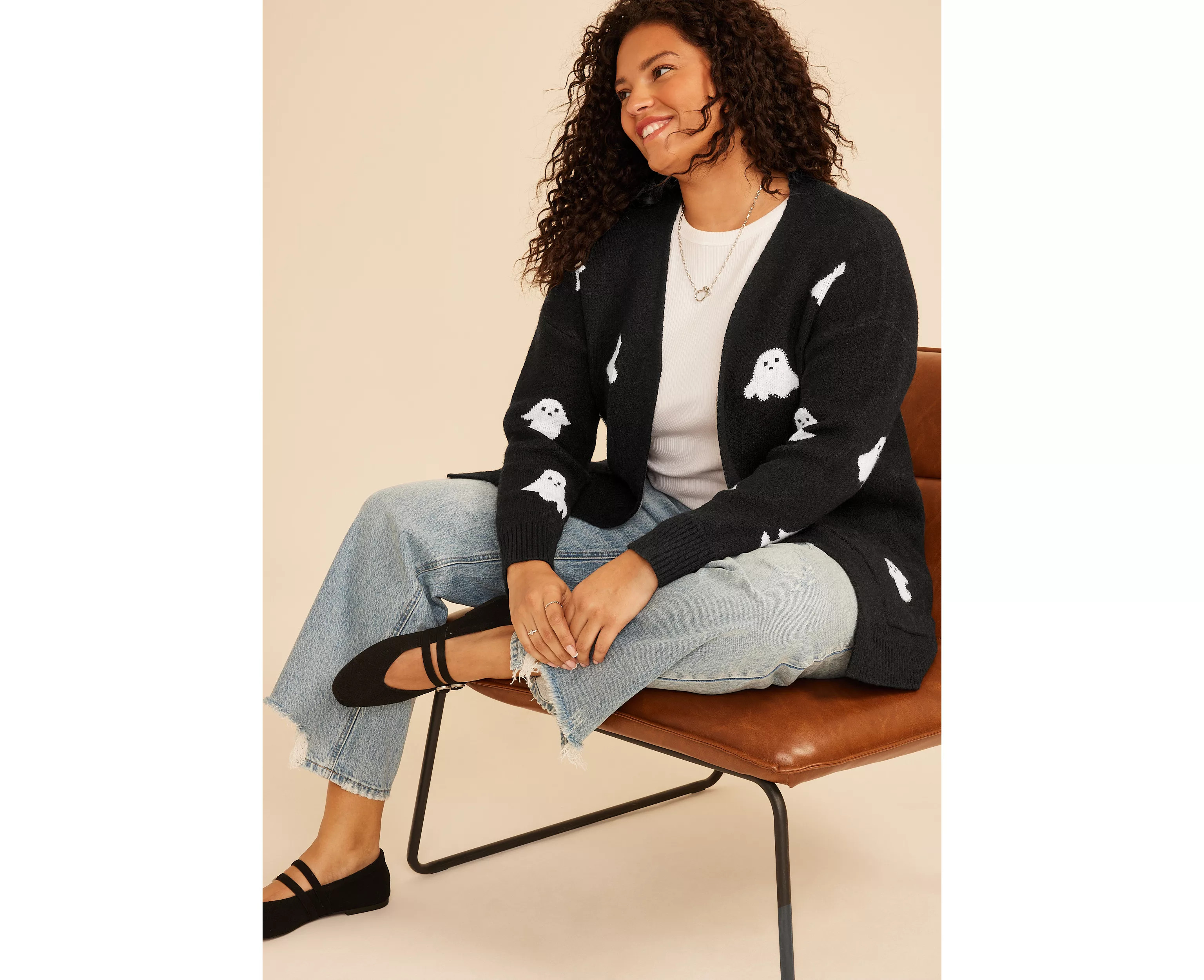 Plus Size Beaded Ghost Open Front Cardigan | maurices | Maurices
