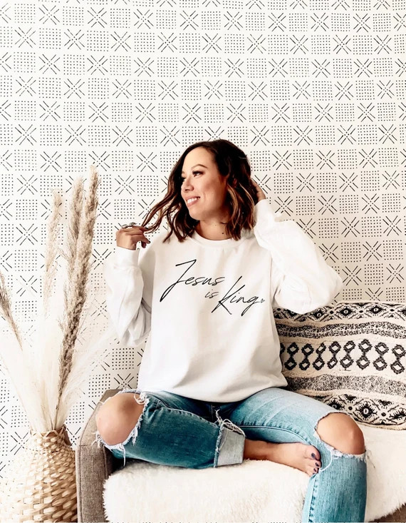 Jesus is King Sweatshirt Gift for Him Gift for Her Minimalist | Etsy | Etsy (US)