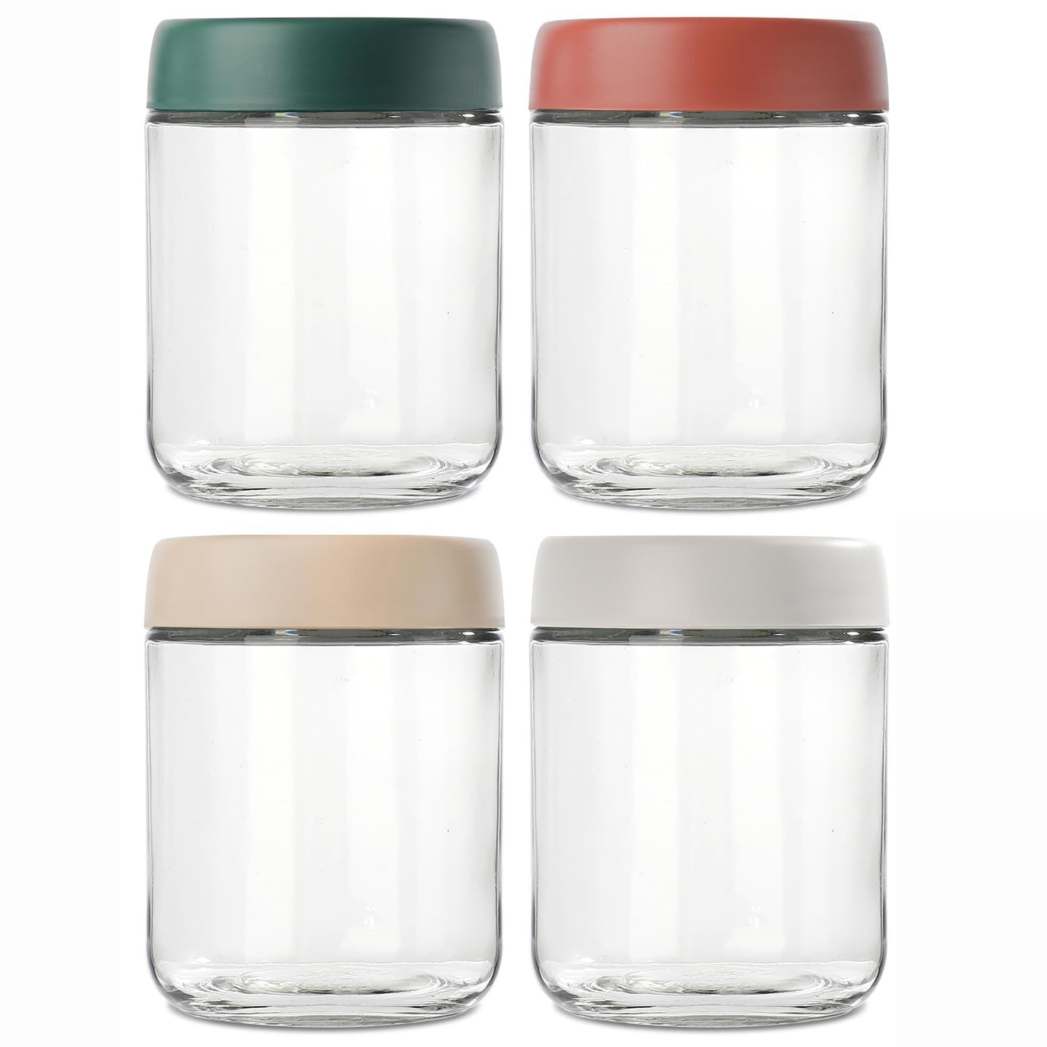 DIMBRAH Overnight Oats Containers with Lids, Mason Jars 16 oz with Lids - Set Of 4, Glass Jar wit... | Amazon (US)