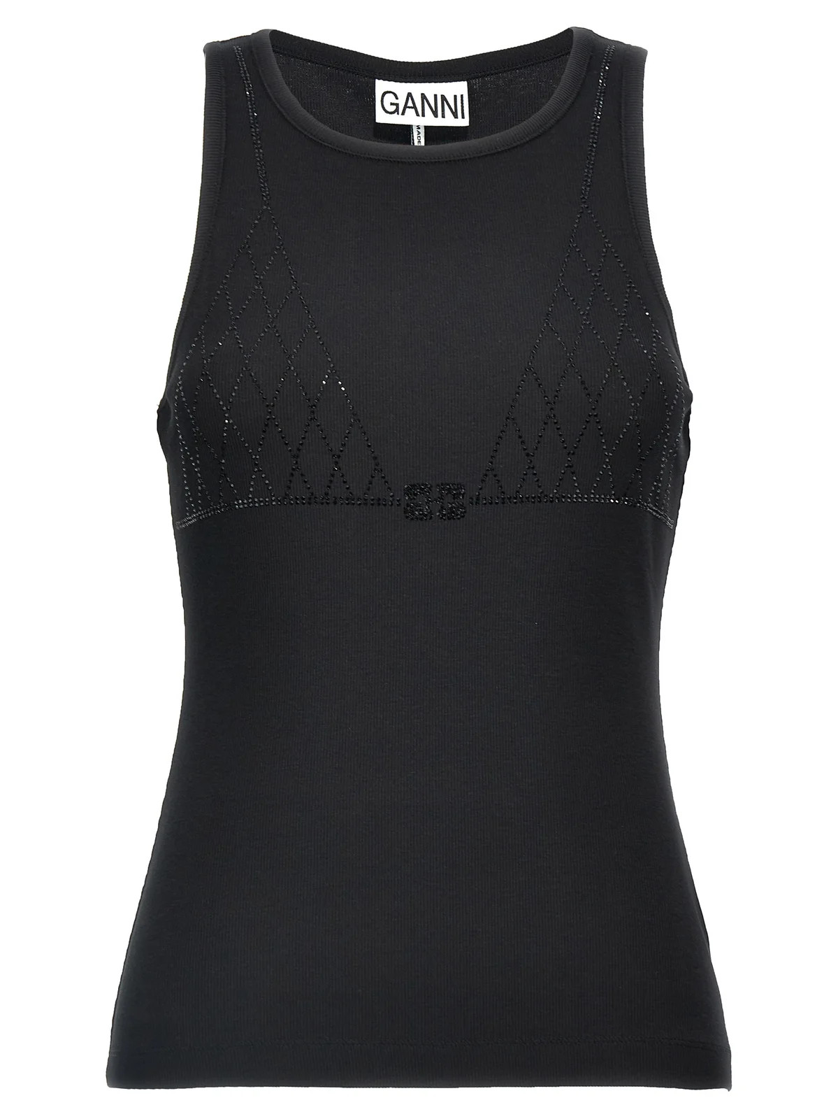 Ganni Rhinestone Embellished Tank Top | Cettire Global