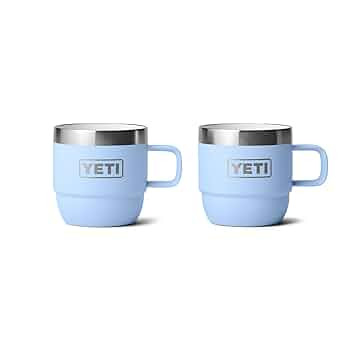 YETI Rambler 6 oz Stackable Mug, Stainless Steel, Vacuum Insulated Espresso/Coffee Mug, 2 Pack | Amazon (US)