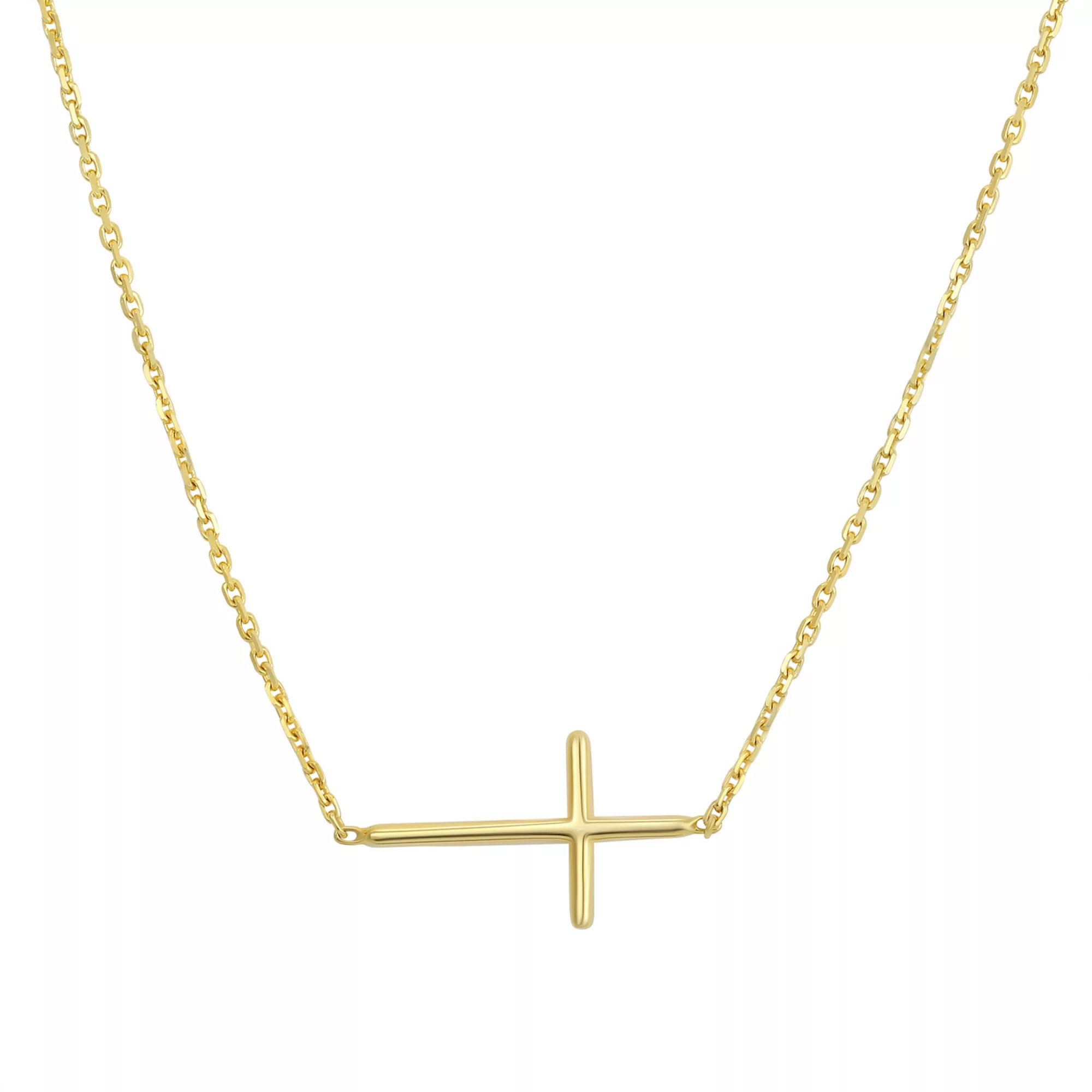 Forever 14k Gold Sideways Cross Necklace | Kohl's