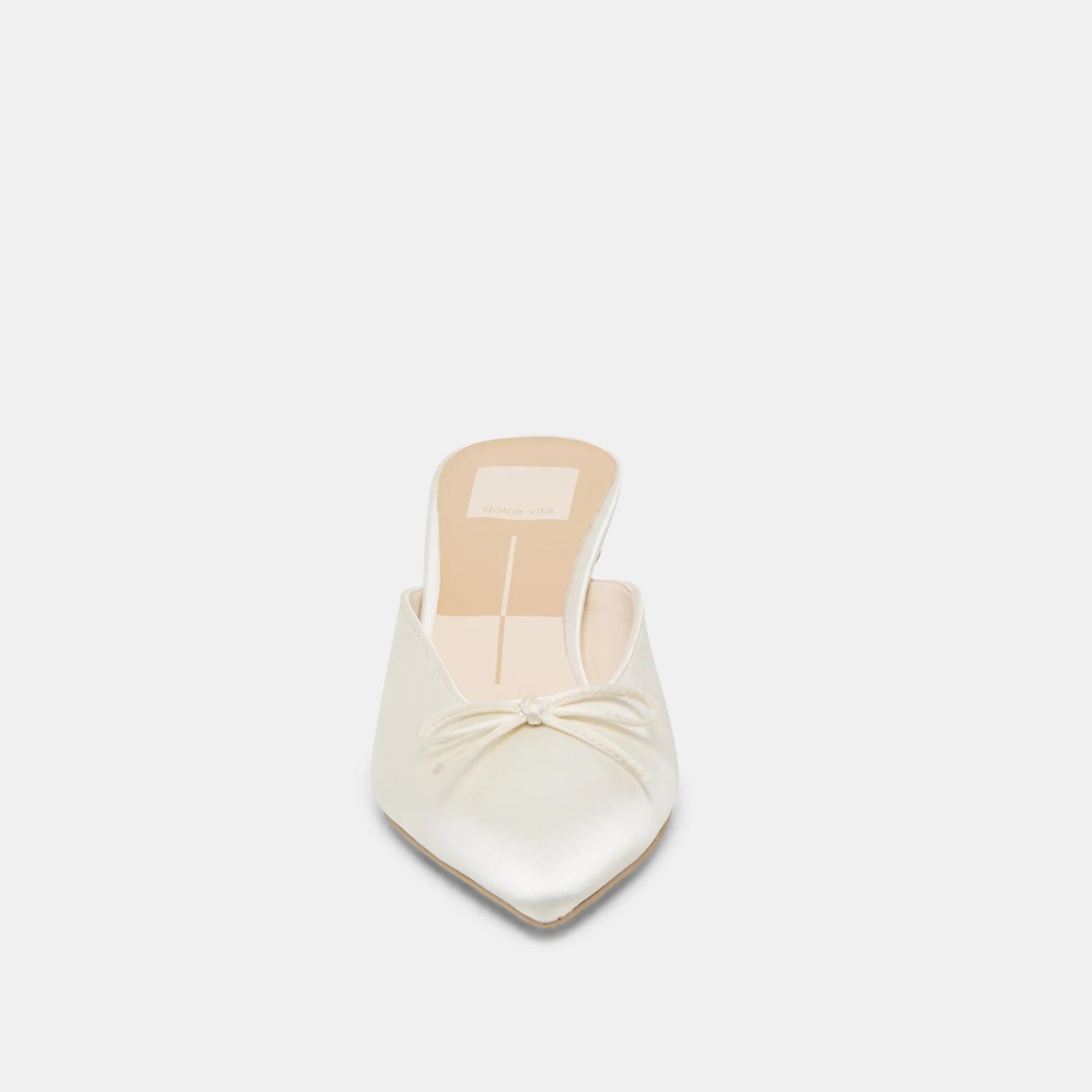 Cleo Heels Off White Satin | DolceVita.com