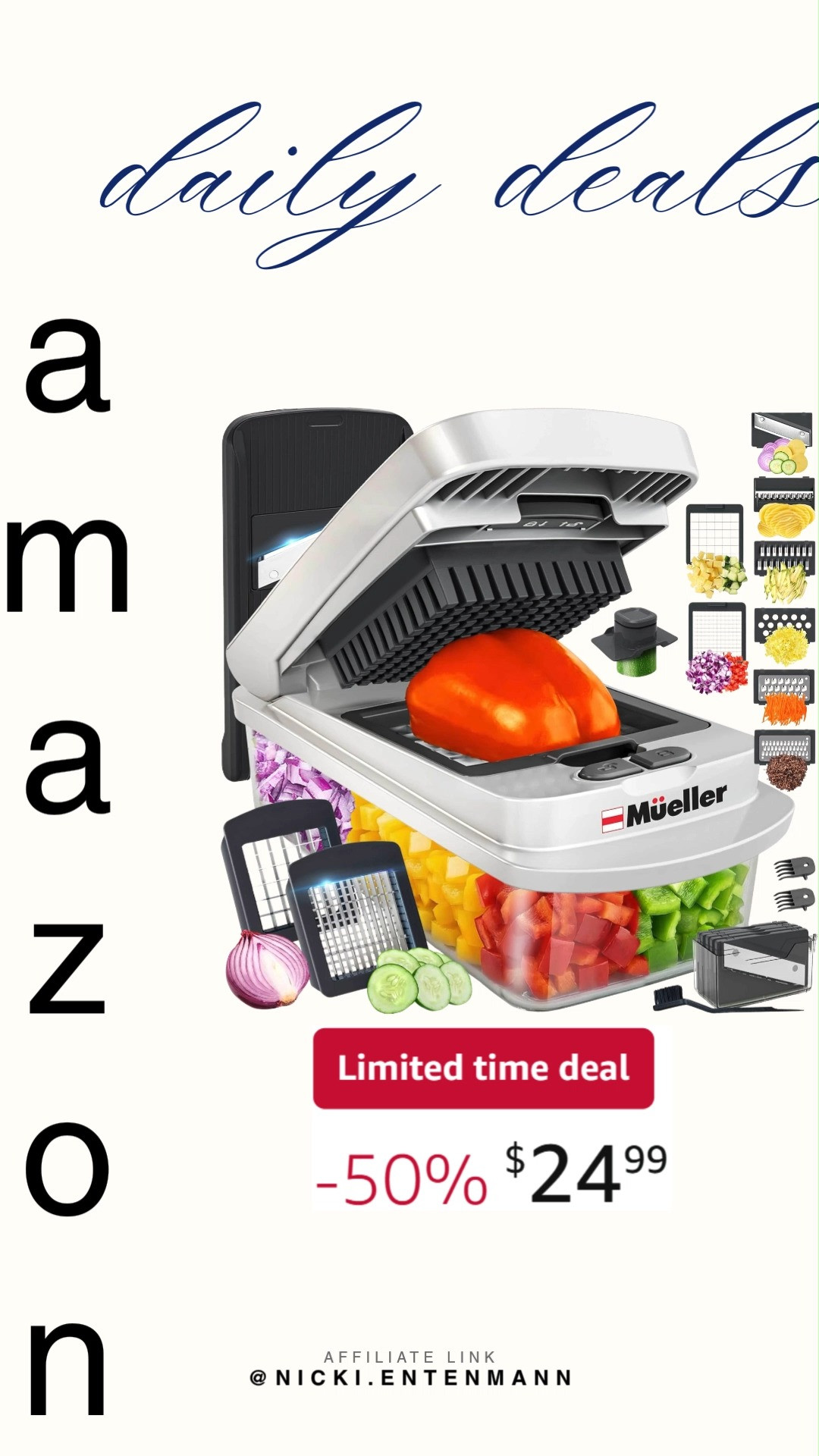 Slice, dice, and chop with ease using the Mueller Pro Chopper, the real original since 2013. This mandoline slicer makes meal prep faster, cleaner, and way more fun! 🥕🔪✨  

#MuellerChopper #VegetableChopper #MandolineSlicer #KitchenTools #AmazonFinds #CookingEssentials #MealPrep #HomeChef #KitchenGadgets #FoodPrep 

 #LTKfoodie #LTKHome #LTKSaleAlert