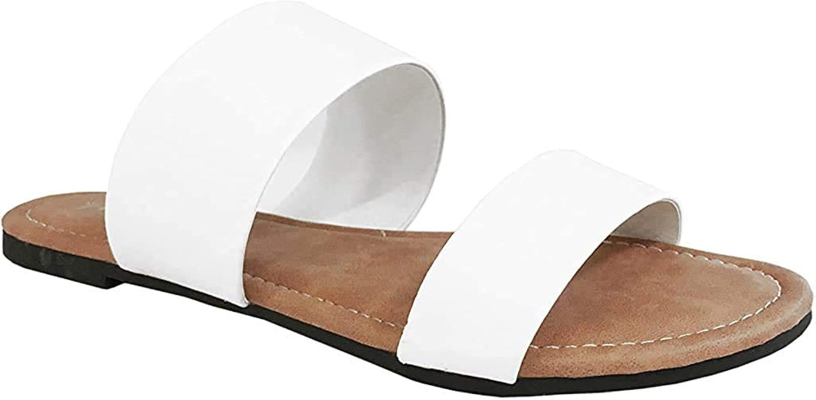Charles Albert Double Strap Sandals for Women, Comfortable Vegan Flip Flops | Amazon (US)