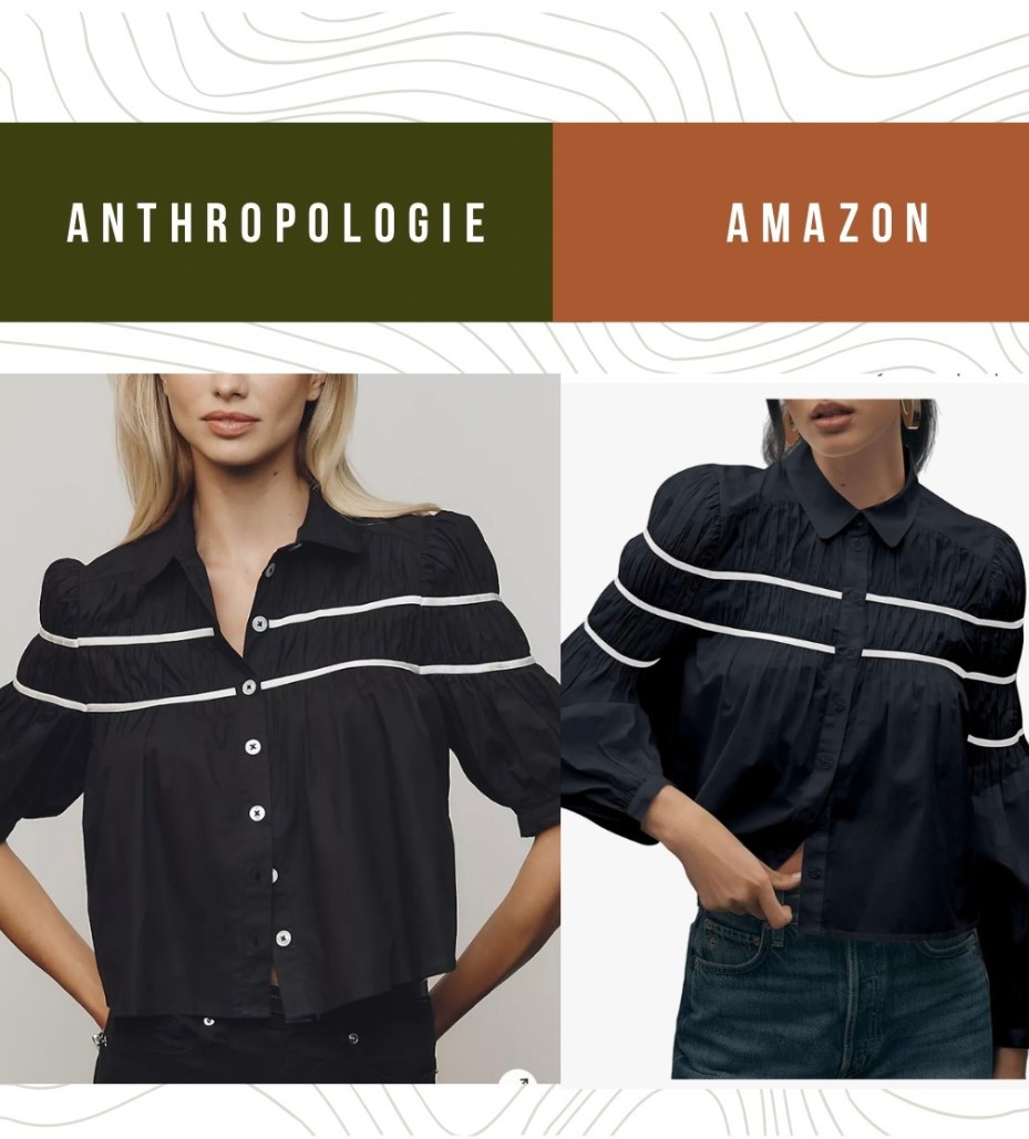 Fall transition tops… same look, different price points. 