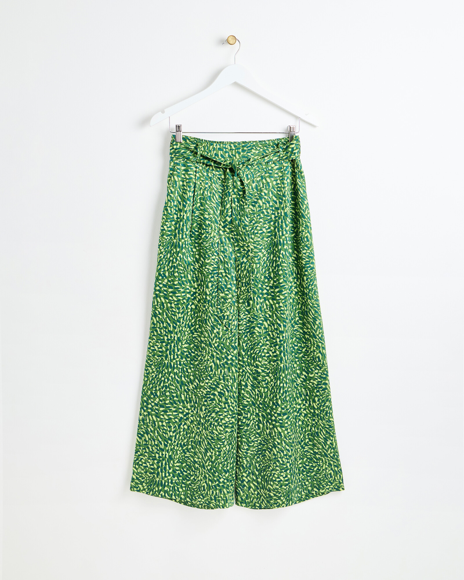 Palm Print Green Culotte Trousers | Oliver Bonas | Oliver Bonas (Global)