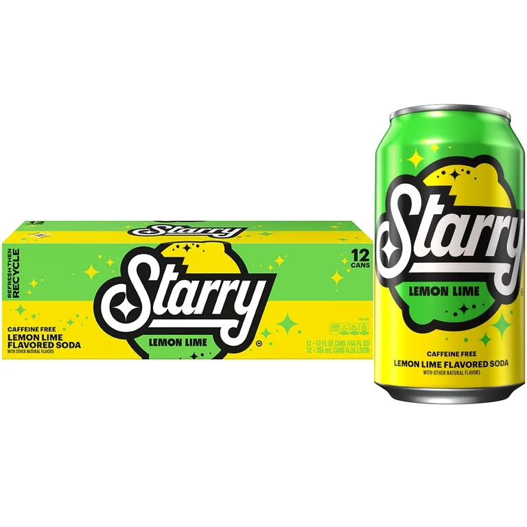 Starry Lemon Lime Soda Pop, 12 fl oz, 12 Pack Cans | Walmart (US)