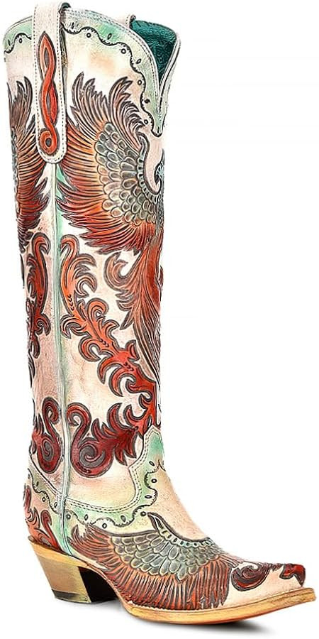 Corral Boots Women's Handcrafted Western Boots | Snip Toe Tall Cowboy Boots with Hand Painted and... | Amazon (US)