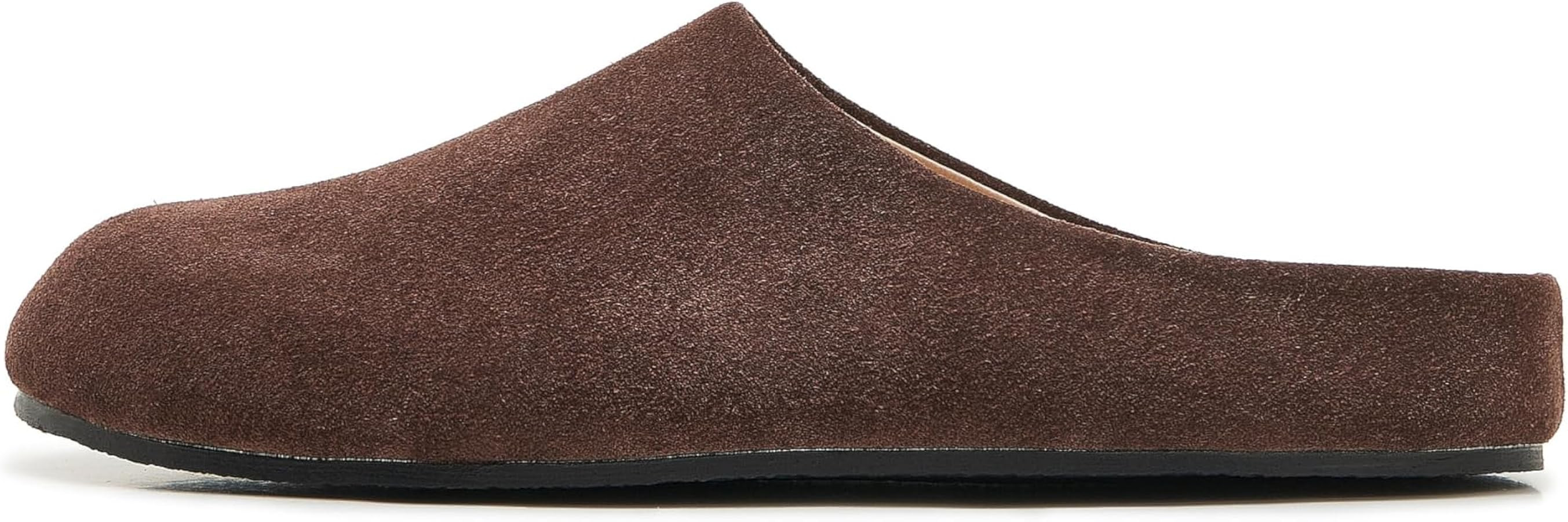 Women's Suede Clogs Round Toe Leather Mules Cork Footbed Clog with Arch Support Comfort Casual Sl... | Amazon (US)