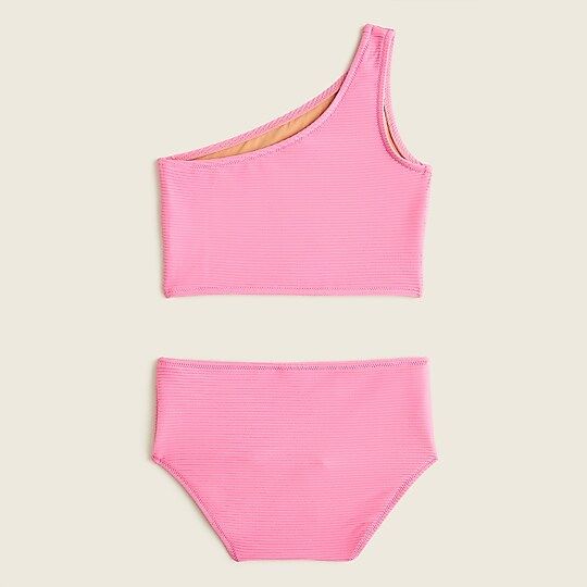 Girls' ribbed one-shoulder two-piece swimsuit with UPF 50+Item BF809 
 
 
 
 
 There are no revie... | J.Crew US
