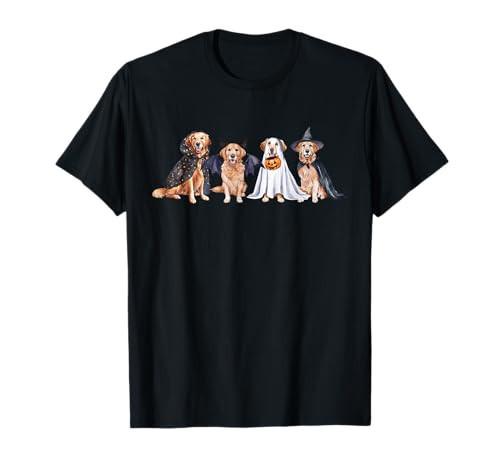 Golden Retriever Ghost Dog Halloween Golden Retriever Witch T-Shirt | Amazon (US)