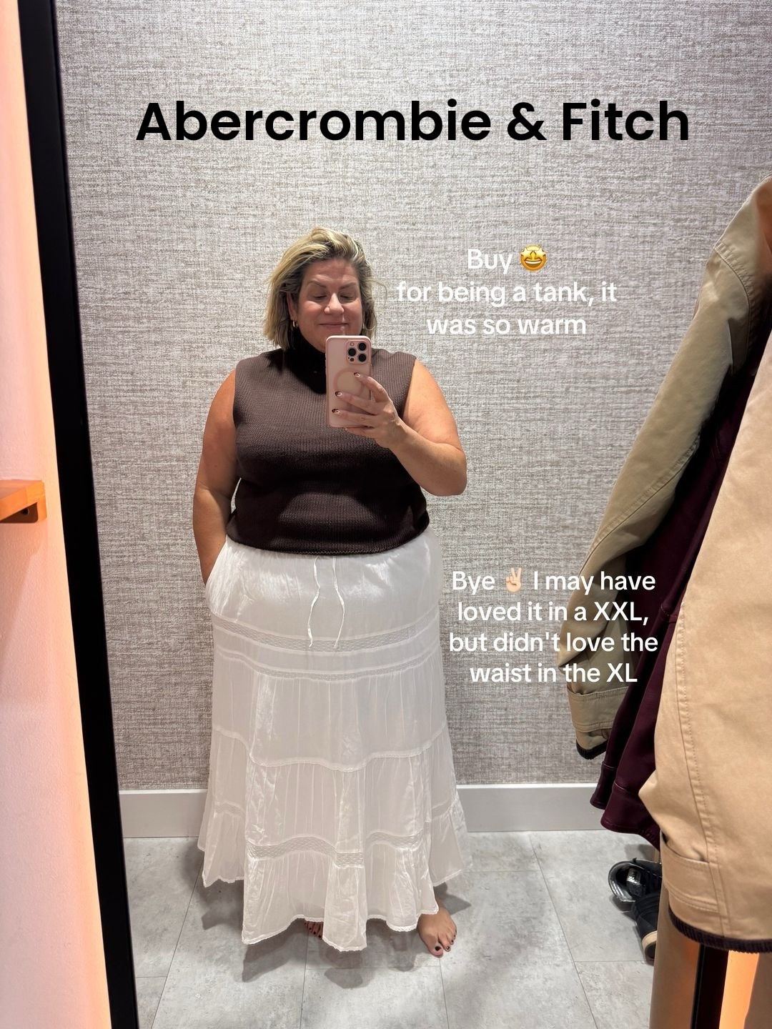 Loved this sweater tank. I am wearing an XL. It was incredibly warm because of the thick weave. The skirt was cute, but to love it, I needed the XXL. For reference I am 5'4", 44C, 43 inch waist, 53 inch hips, 250lbs. 

#LTKFallSale #LTKPlusSize #LTKOver40