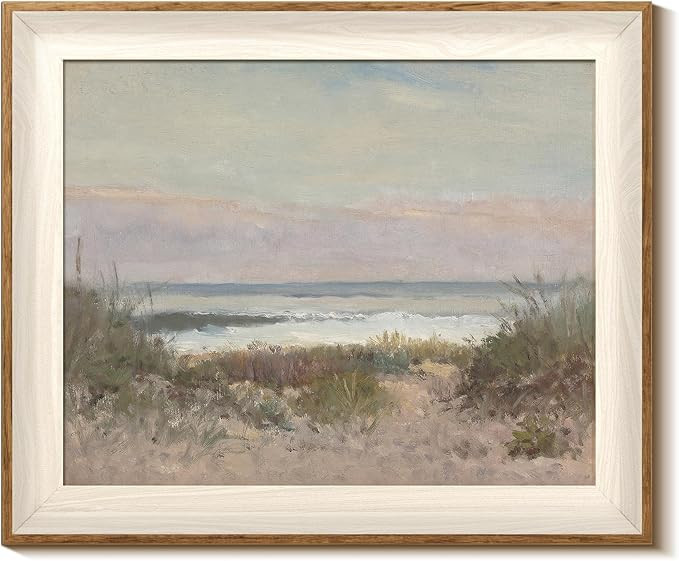 InSimSea Framed Canvas Wall Art Decor Room Decor, Classical Coastal Scenery Bathroom Pictures Wal... | Amazon (US)