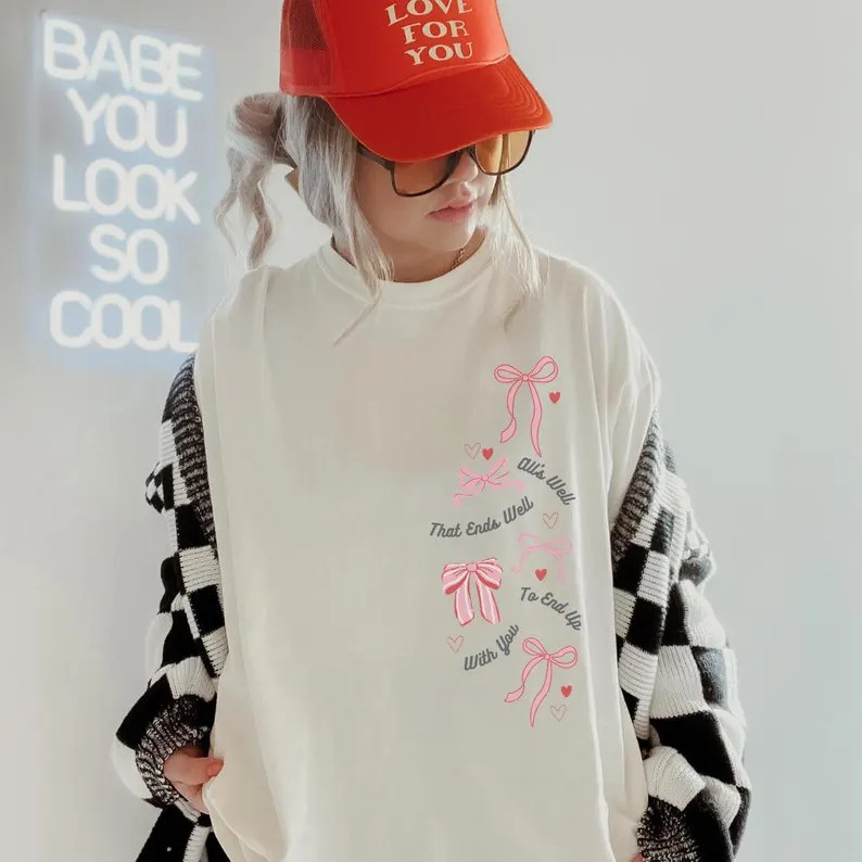 Taylor Valentine's Tee Comfort Colors Valentine's Tee Coquette Valentine Coquette Bows Tee Taylor... | Etsy (US)