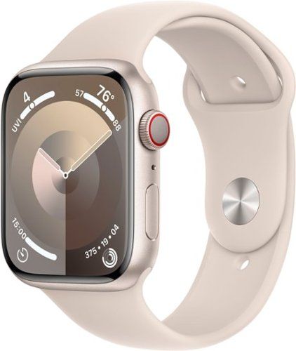 Apple Watch Series 9 (GPS + Cellular) 45mm Starlight Aluminum Case with Starlight Sport Band - M/L - Starlight (AT&T) | Best Buy U.S.