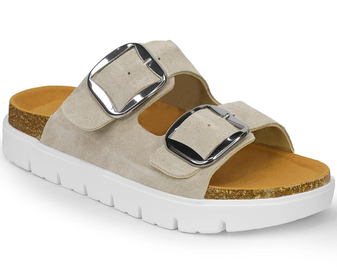 Genuine Leather Platform Sandals Chunky Platform Sandal-Sandals for Women 2025 with High Elastic ... | Amazon (US)