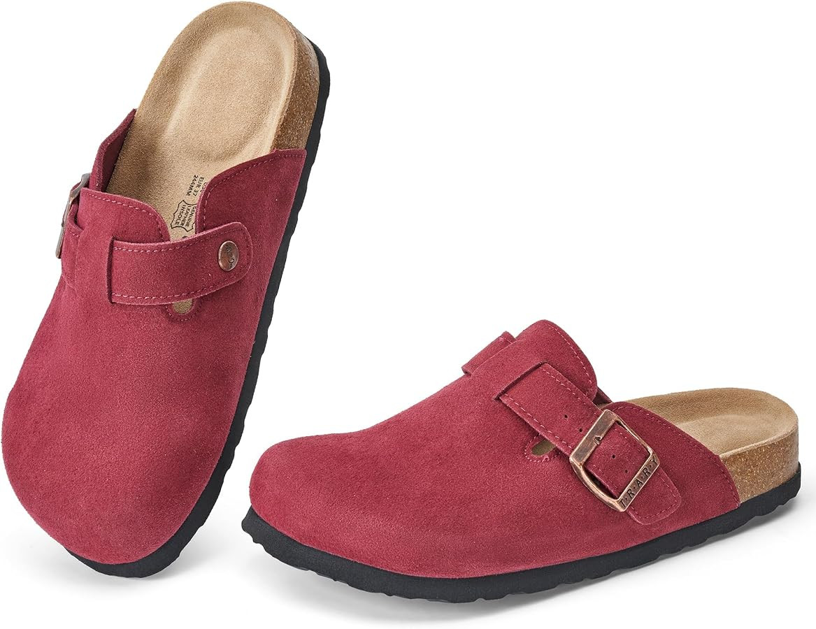 Trary Women's Clogs Suede Closed Toe Slip On Potato Shoes | Amazon (US)