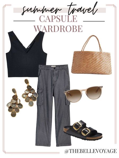 Summer vacation outfit | Travel outfit for summer | Summer packing list | What to wear on vacation 
Cargo pants
Cropped tank

#LTKtravel #LTKstyletip #LTKSeasonal