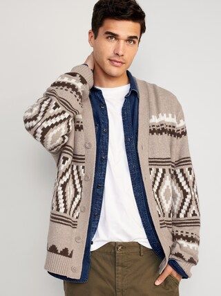 Button-Front Fair Isle Cardigan Sweater for Men | Old Navy (US)