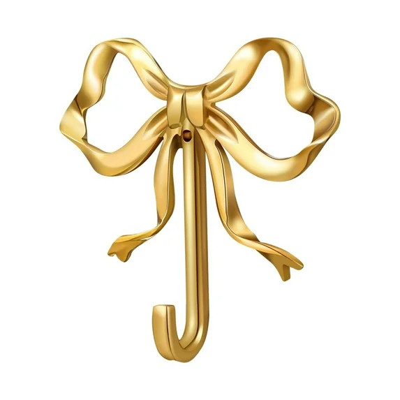 Brass Bow Hook, A Decorative Wall Hook Gold, Gold Bow Knot Wall Hook, Brass Coat Hanger for Bathr... | Walmart (US)