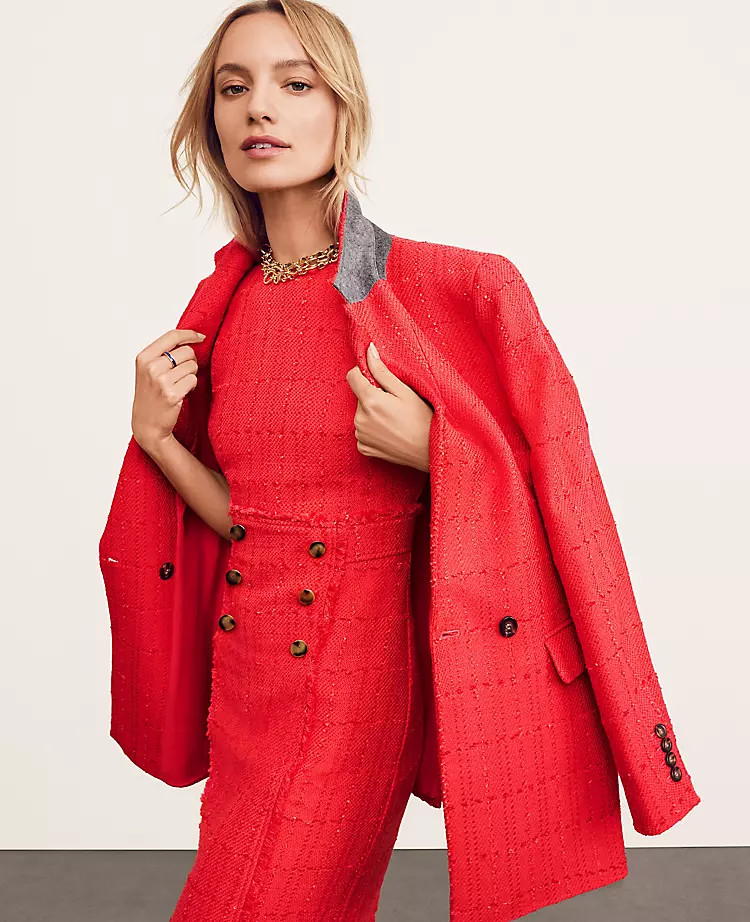 The Petite Tweed Double Breasted Blazer | Ann Taylor | Ann Taylor (US)