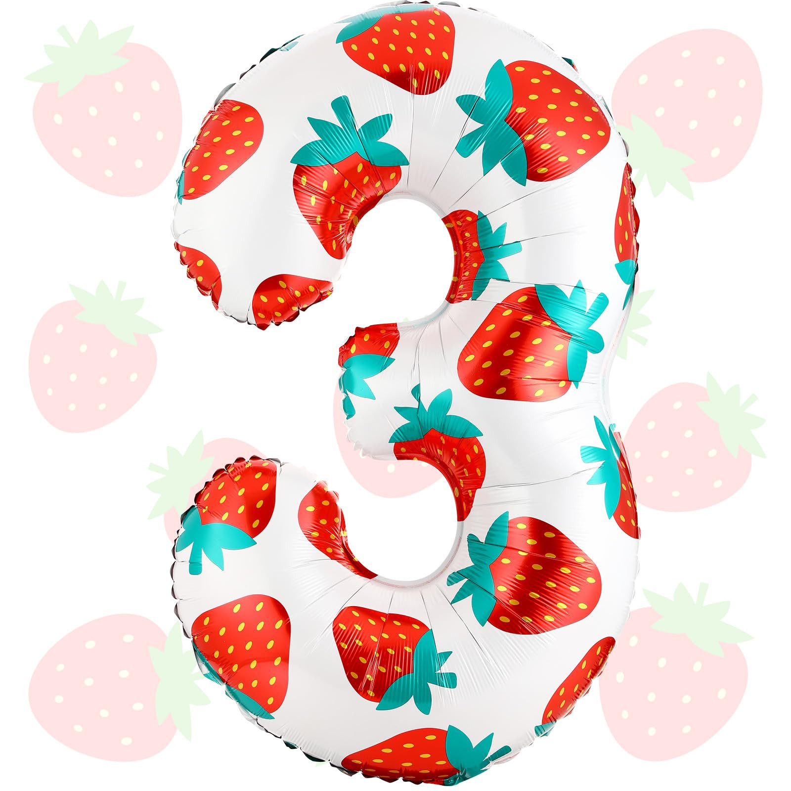 40 Inch Strawberry Balloons Strawberry Number 3 Balloons Sweet Fruit Balloons Berry Birthday Part... | Amazon (US)