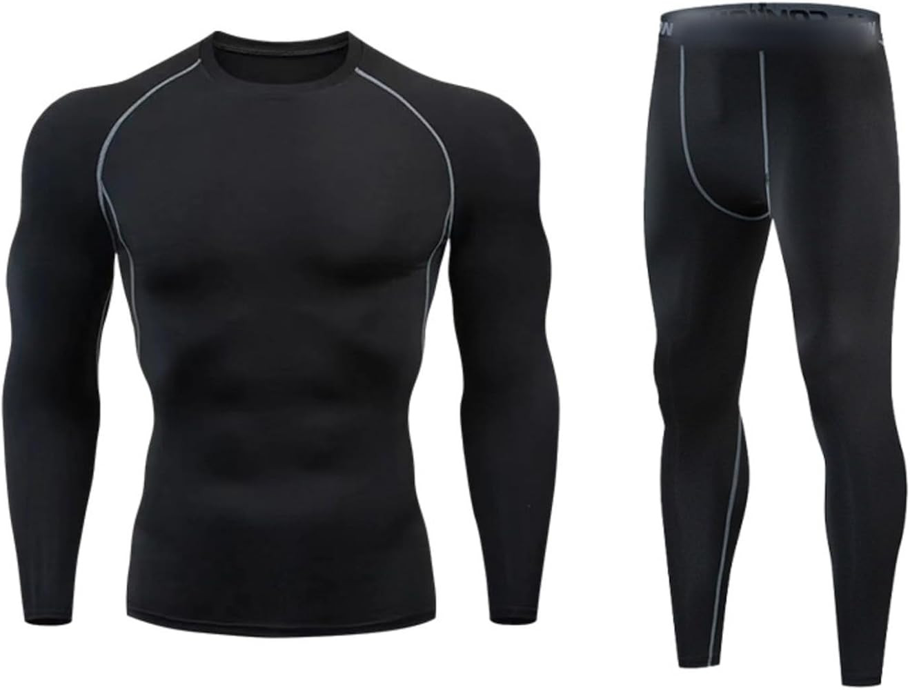 Men'S Yoga Suit Two-Piece Sports Fitness Bodysuit Quick-Drying Sportswear Long-Sleeved Sportsuit | Amazon (US)