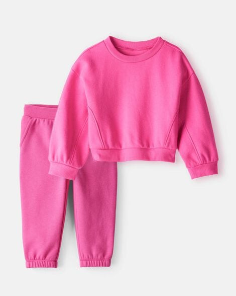 Toddler Girl 2-Piece DayDream Fleece Pullover Sweatshirt & Joggers Set - Pink | Carter's Inc
