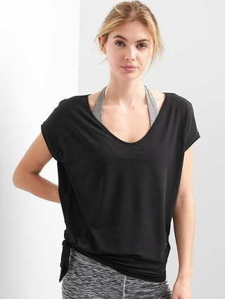 Gap Womens Gapfit Breathe Side-Tie Tee True Black Size L | Gap US