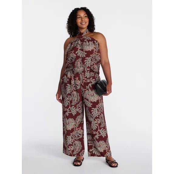 Time and Tru Women's Wide Leg Print Pants, Sizes XS-XXXL | Walmart (US)