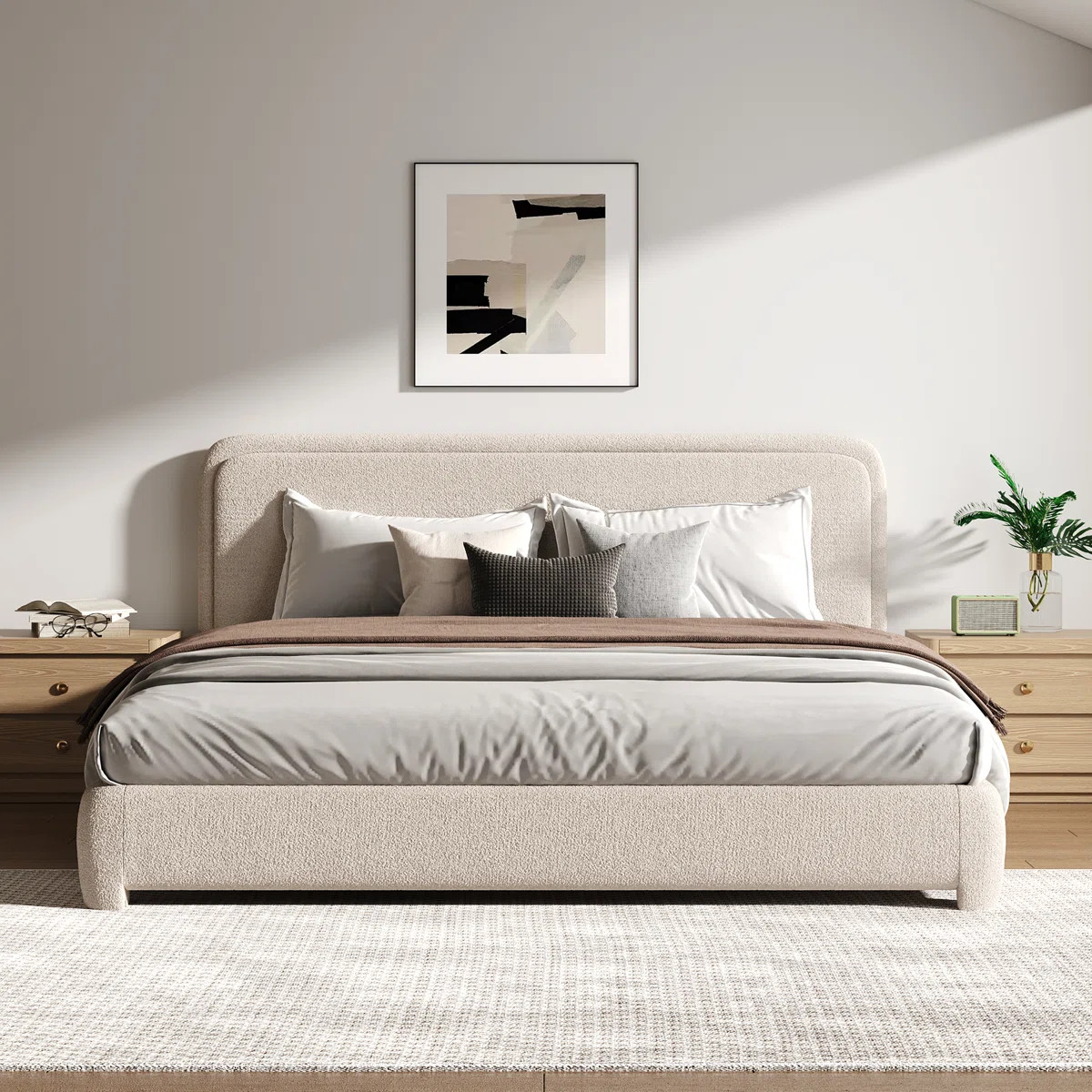 Bensu Boucle Upholstered Platform Bed | Wayfair North America