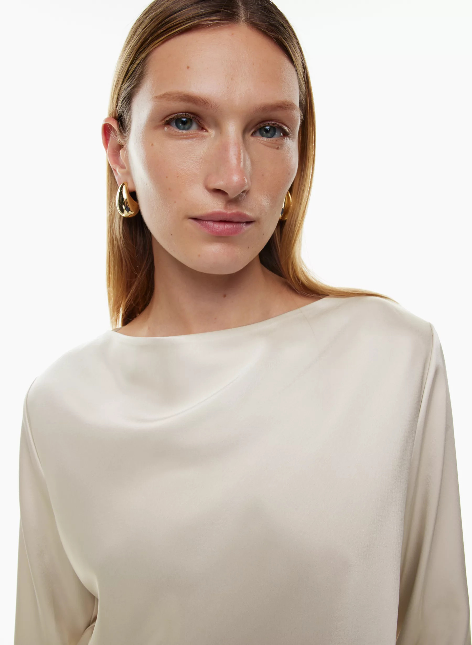TRANSCEND SATIN BLOUSE | Aritzia