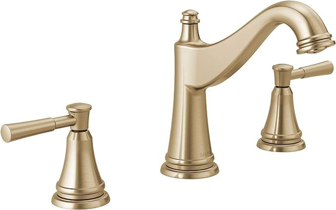 Delta Faucet Mylan Widespread Bathroom Faucet 3 Hole, Gold Bathroom Faucet, Bathroom Sink Faucet,... | Amazon (US)