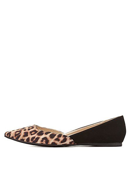 Leopard Print Pointed Toe Flats | Charlotte Russe