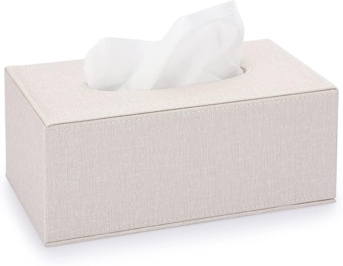 Sumnacon Tissue Box Cover Rectangle Linen Tissue Box,Stylish Tissue Box Holder with Magnetic Bott... | Amazon (US)