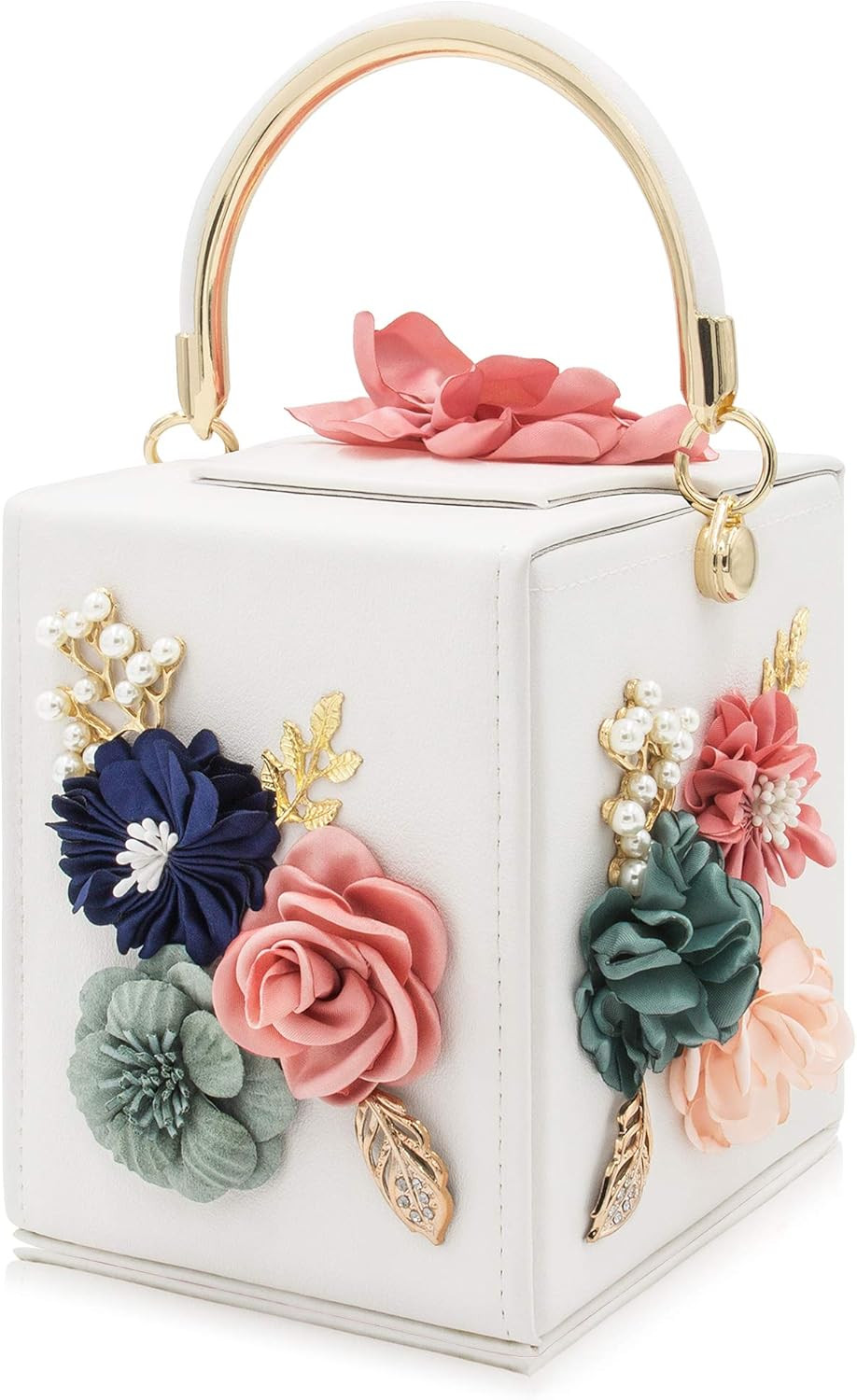 Milisente Evening Clutch Bag for Women Floral Square Box Evening Bags Crossbody Shoulder handBags... | Amazon (US)