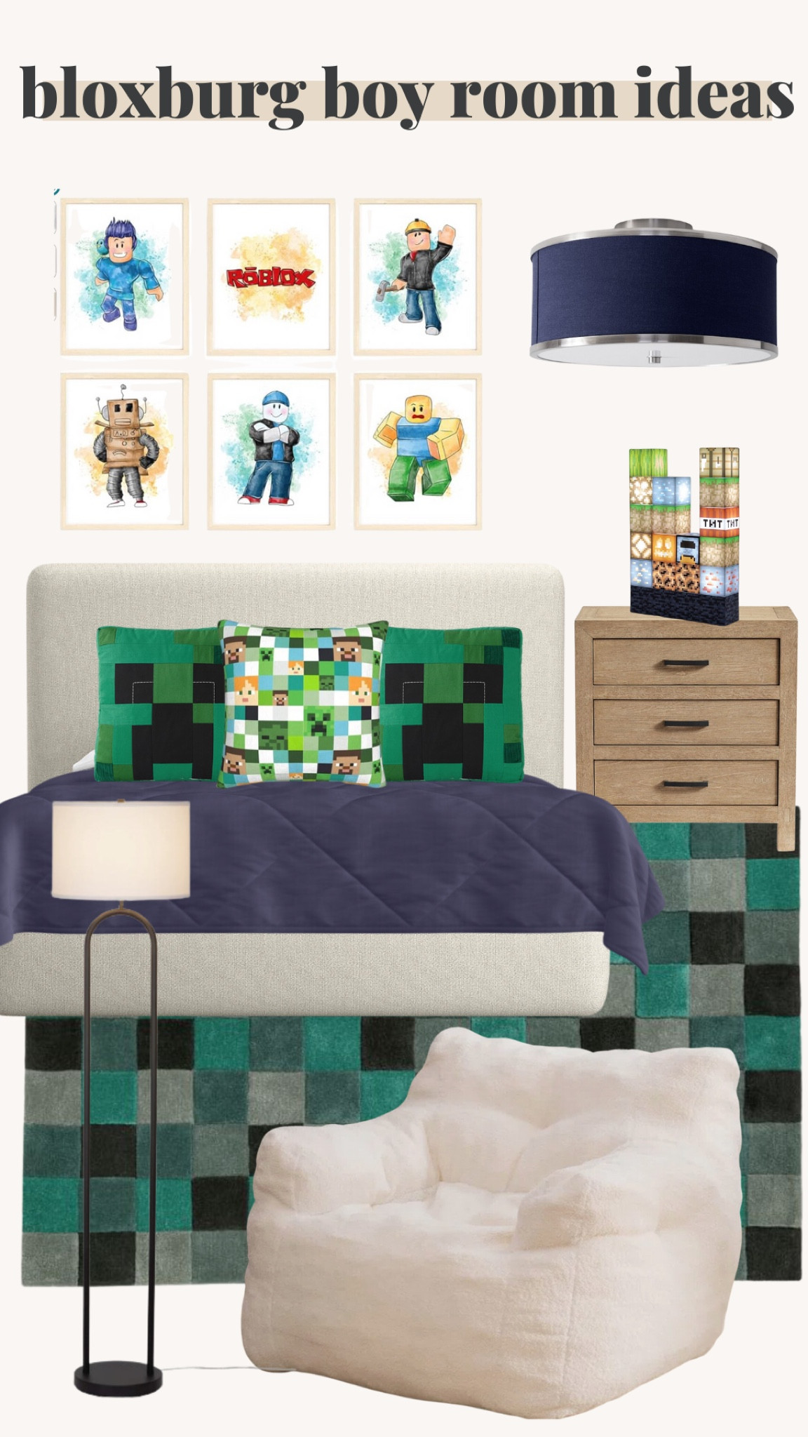 Bloxburg boy room ideas! 



Rug, bed, lamp, accent chair, nightstand, lamp, throw pillows, wall art 

#LTKStyleTip #LTKHome #LTKKids