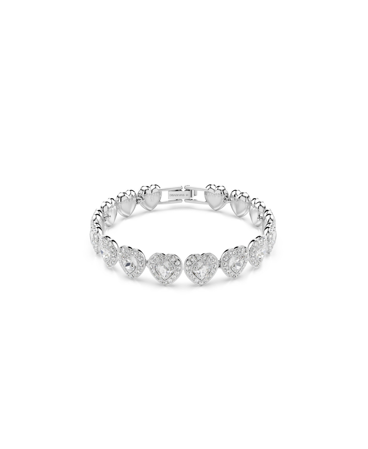 Swarovski Ariana Grande x Swarovski Rhodium Plated Heart Mixed Cuts Tennis Bracelet - Silver | Macy's