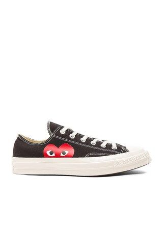 COMME des GARCONS PLAY Converse Large Emblem Low Top Canvas Sneakers in Black | FWRD | FWRD 