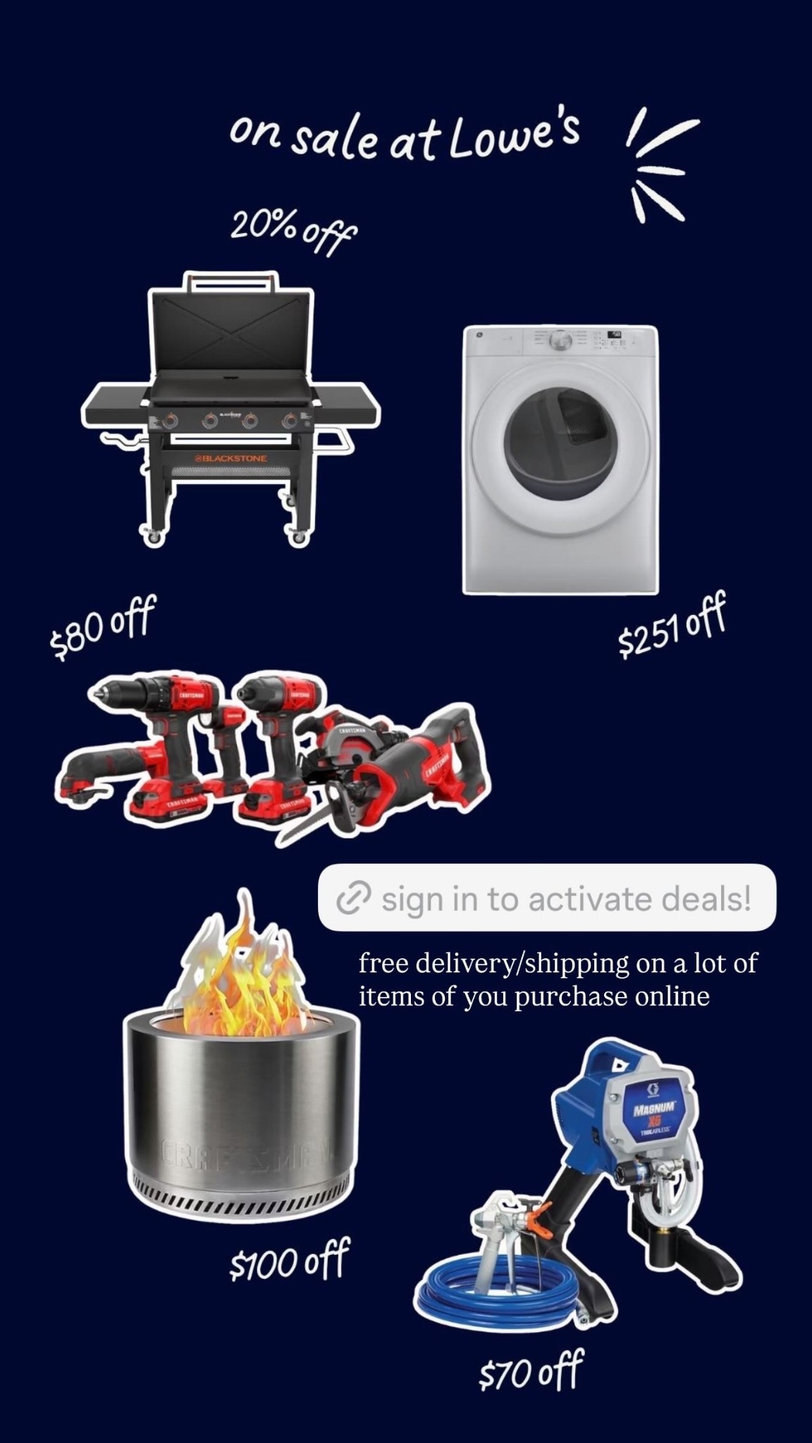 Appliance and tool sale this week at Lowe’s! Free shipping/delivery on many items too. Sign in to activate deals! 

#LTKHome