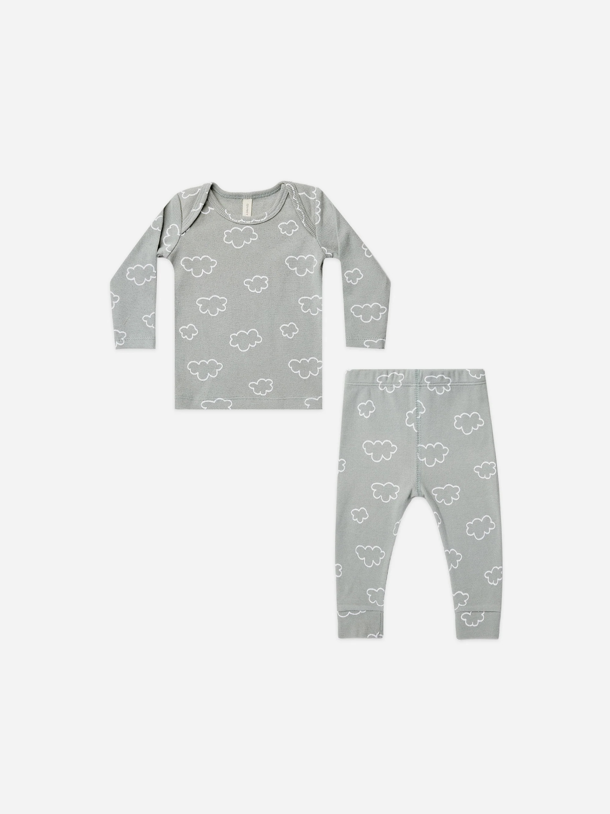 long sleeve tee and legging set | clouds | Quincy Mae
